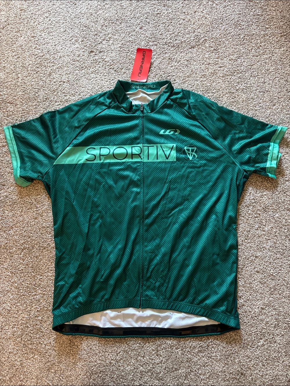 NWT Green LOUIS GARNEAU Sportiv Charity Ride S/S Full Zip Cycling Jersey 3XL